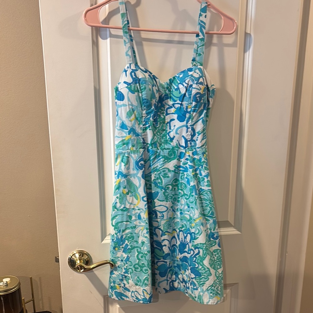 Floral Blue and Green Dress